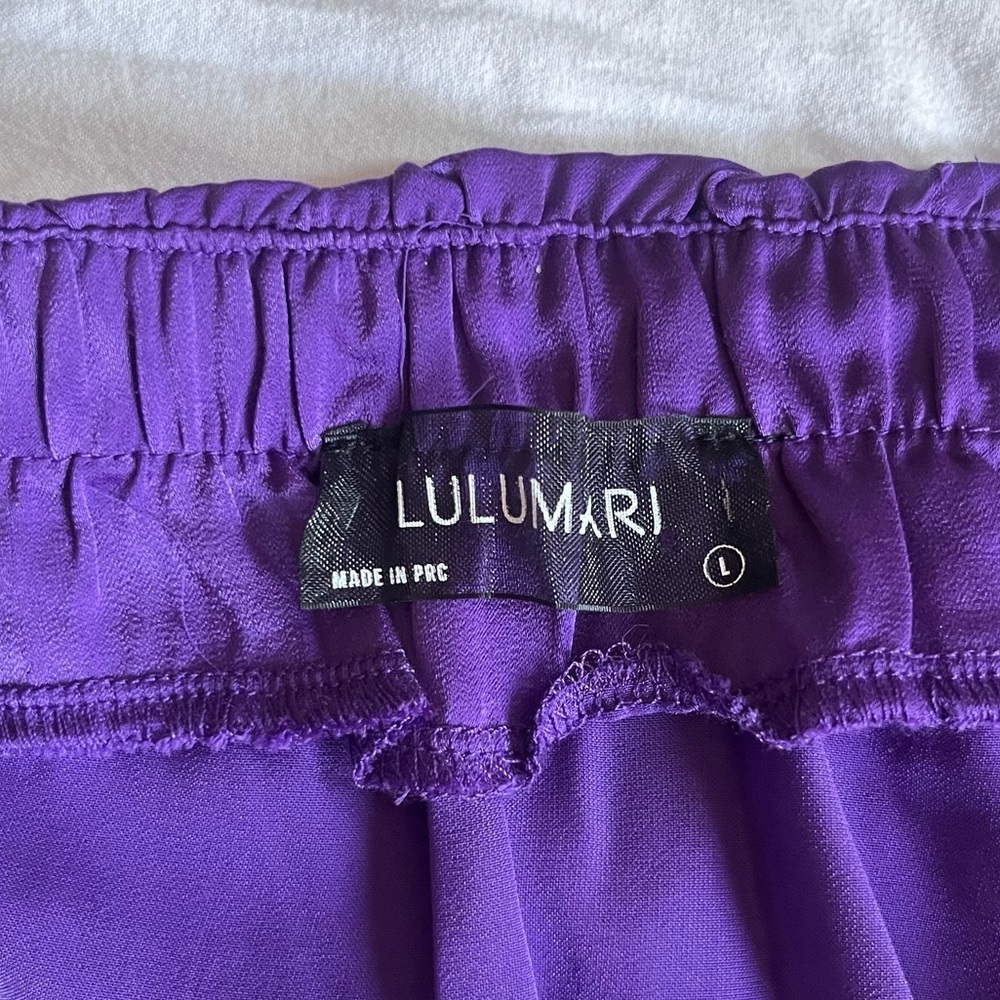Lulumari Scallop Front Wrap Skirt Women’s Size L Purple - Picture 11 of 15